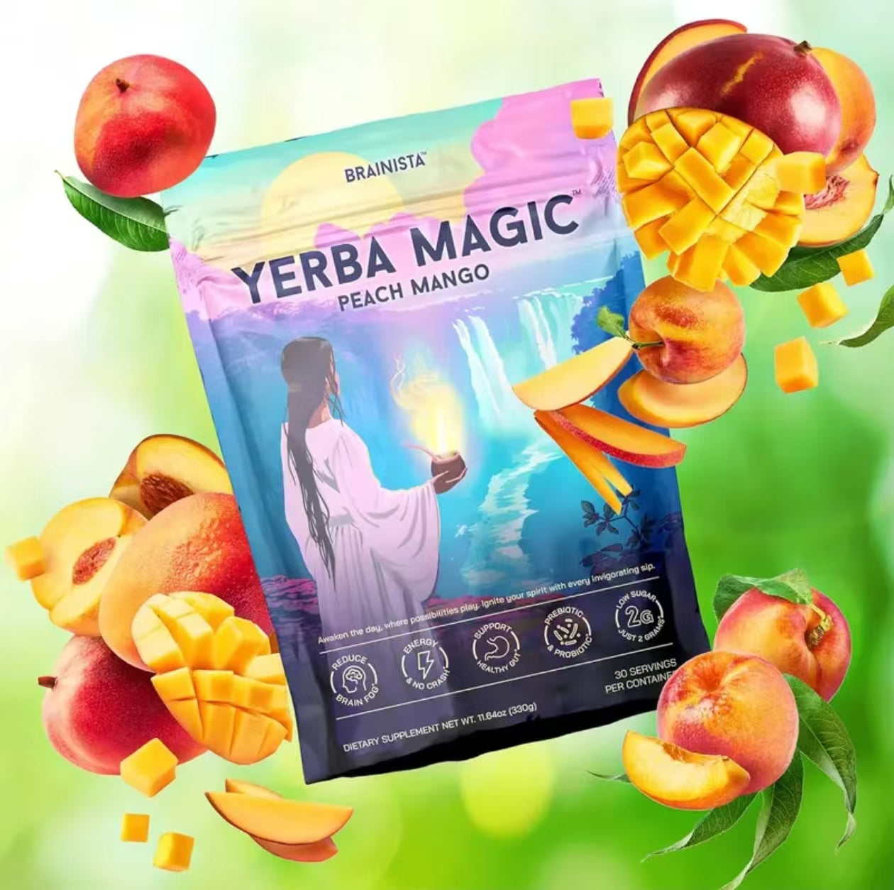 Yerba Magic | Yerba Mate Instant Tea Powder | Strawberry Matcha & Peach Mango Flavors | 30 Servings