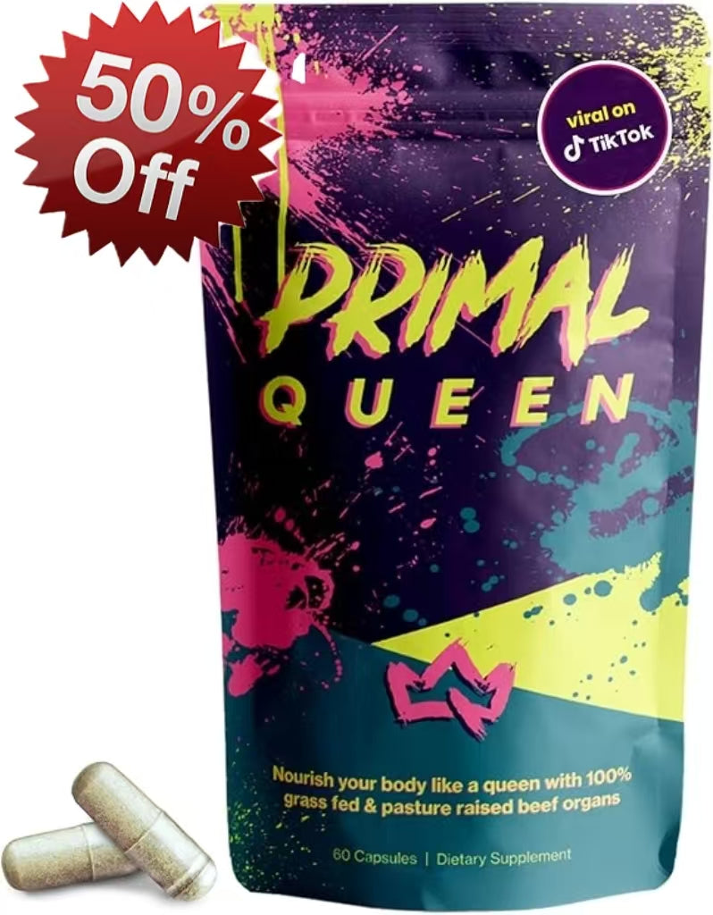Primal Queen Female-Optimized Beef Organ Superfood Supplement (Beef Liver, Kidney, Heart, & 3 More) - 100% Grass Fed, Pasture Raised Cattle - Balance Hormones, Energy, & More for Women