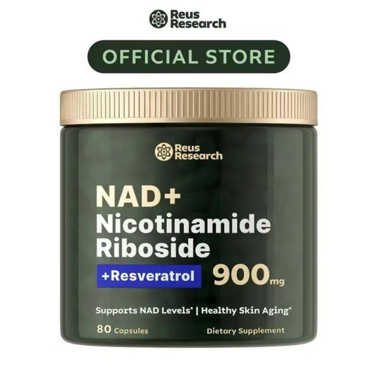 Reus Research NR900-NAD+Supplement for Skin Aging Support, Energy, and Focus - 80 Count - Vitamin Healthcare Fitness